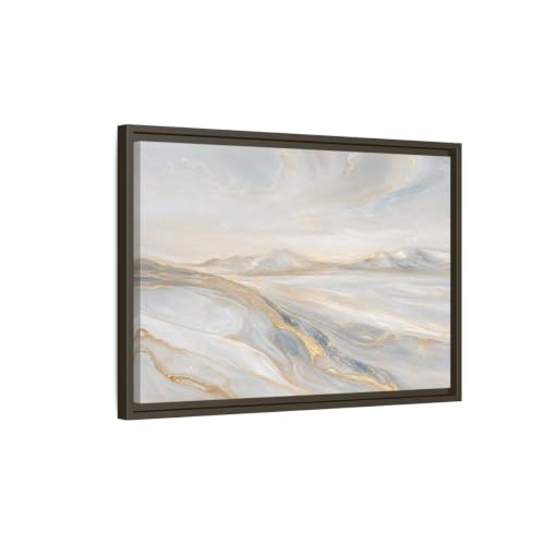 Cadre abstract living room blanc et or pour habiller un mur au-dessus du canapé