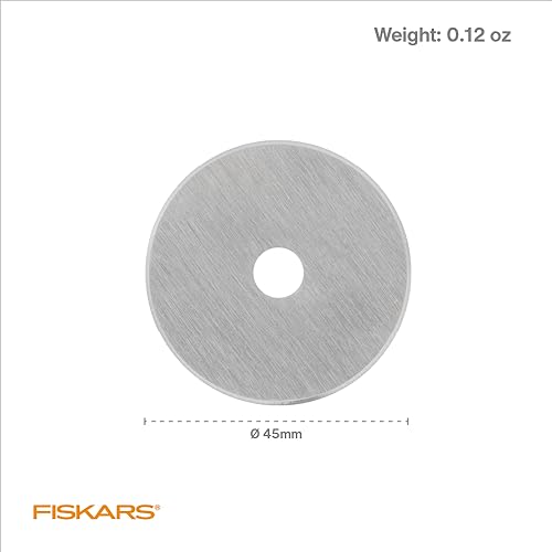 Fiskars 45mm Rotary Blades (5 Pack) - Rotary Cutter Blade Replacement - Crafts, Sewing, and Quilting Projects - Grey