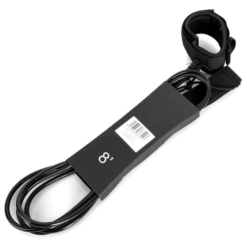 DVSPORT WH022 Liso Tabla 8FT Acolchado (cordón de Seguridad) -Leash Surf y Sup, Unisex Adulto, Negro, Extra Grande