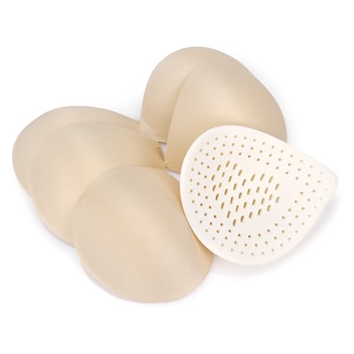 3 Pairs Bra Pads Inserts, Latex Bras Inserts Removable Bra Cups Inserts Sewing for Bikini Tops Swimsuits Sport Bra