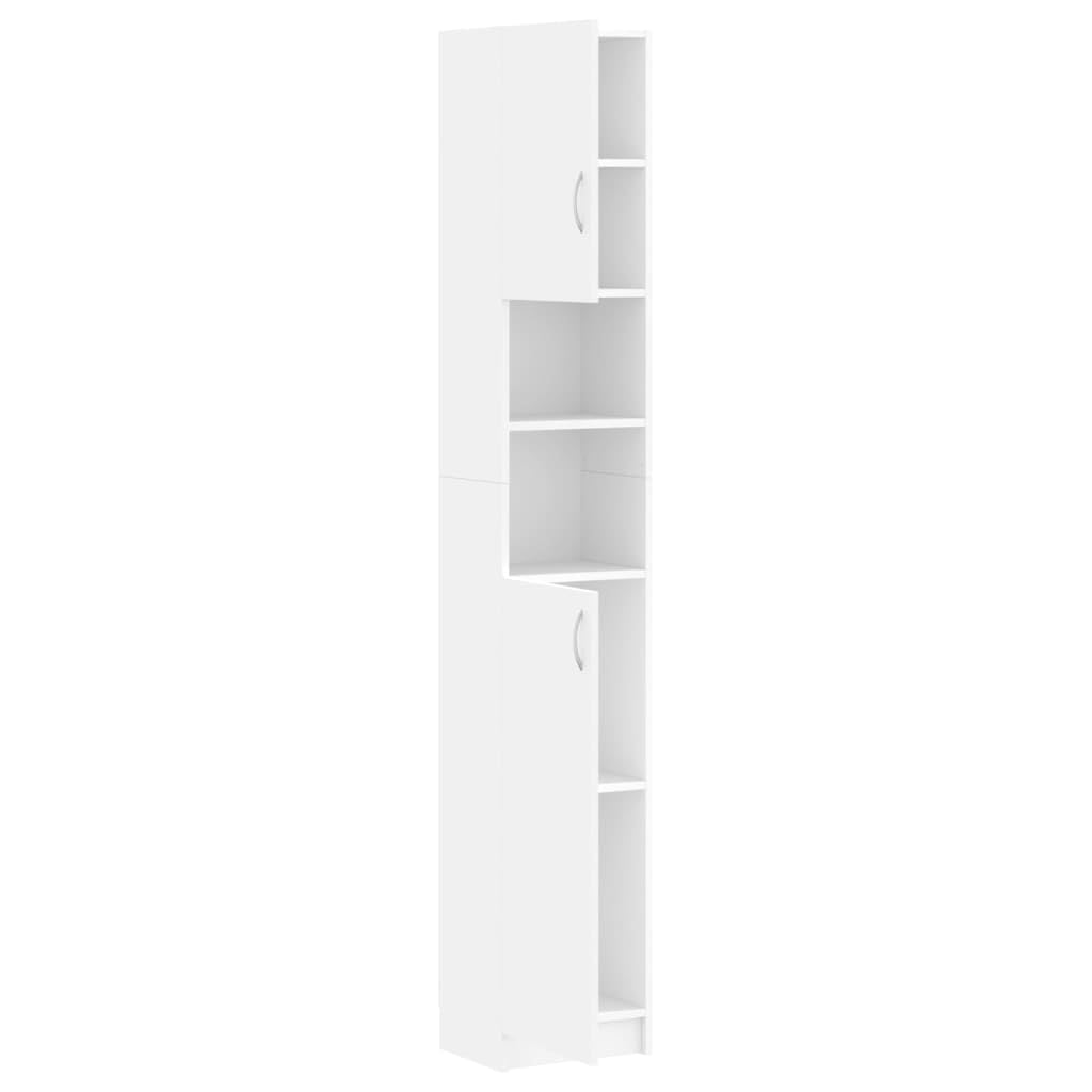 vidaXL Armario de cuarto de baño aglomerado blanco 32x25,5x190 cm