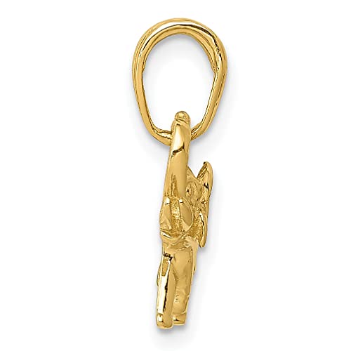 14k Yellow Gold Elephant Necklace Charm Pendant Animal Fine Jewelry For Women Gifts For Her - Image 3