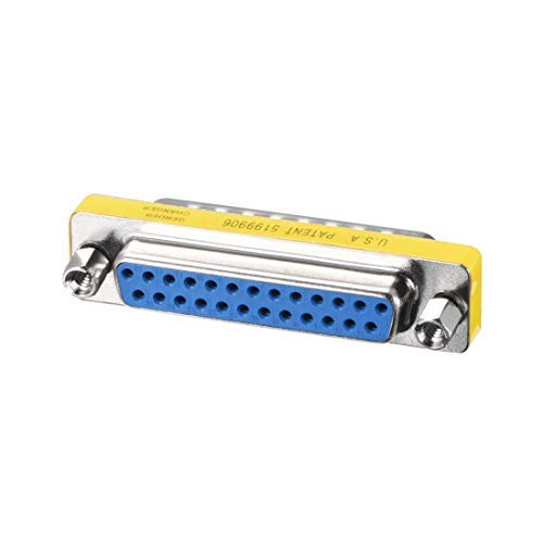 NA DB25 VGA Gender Changer 25 pines hembra a macho de 2 filas Mini Gender Changer Acoplamiento Adaptador Conector para Aplicaciones Serie Azul