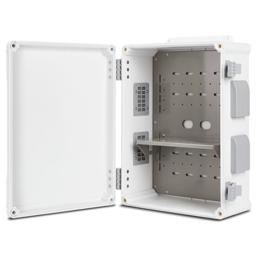 Image of Namunanee Outdoor Electrical Junction Box, ABS Water Resistant Enclosure with Internal Mounting Panel & Hinged Cover (15 inch H x 11 inch L x 6 inch W)