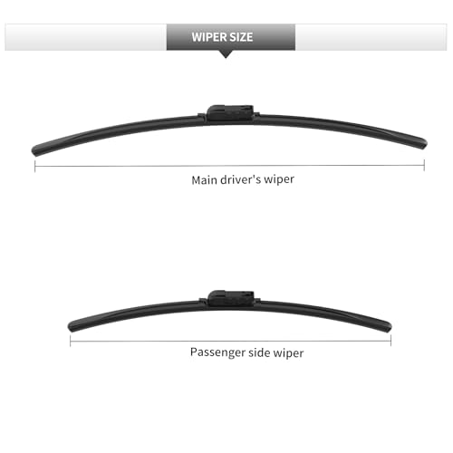 Image of Front Windshield Wiper Blades 2-Piece Set for Jaguar XF 2016-2024 | Quiet and Streak-Free Wipers Assembly All-Season OEM Automotive Replacement Accessories