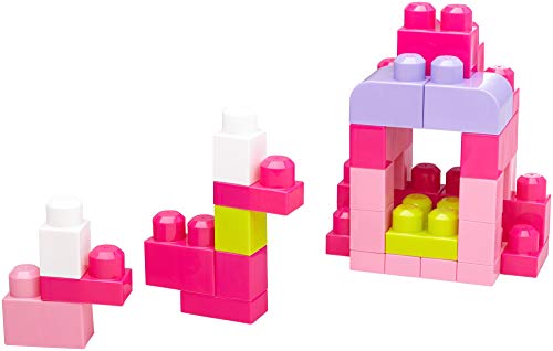 Mega BLOKS Juego de construcción Big Building Bag con 60 Bloques de construcción Grandes y Coloridos y 1 Bolsa de Almacenamiento, para niños de 1 año en adelante, Modelo Surtido, DCH54