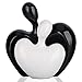 DOVDOV Ceramic Love Statue, Male and Female Couple embracing Sculpture, Black and White Home Decor, Wedding for Parents, Love Sign Figurines on The Shelf in The Living Room 2-Piece Set