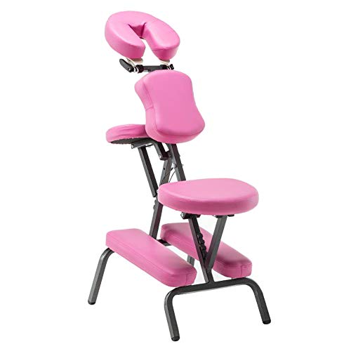 ジベ 折りたたみクマッサージチェア 超 軽量施術台 エステ 整体 ベッドマッサージ台 施術台 マッサーッド 施術イス タトゥーチェアヘルスチェアマ (ピンク)