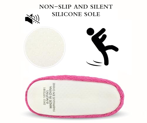Image of Keyela Women Fuzzy Animal Slipper Socks, Non Slip Indoor House Slippers | Soft fuzzy plush material, cute animal design with gripper sole for bedroom, lounge indoor daily wear