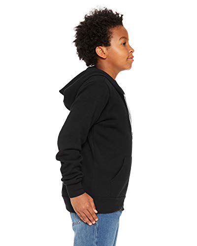 BELLA + CANVAS Youth Sponge Fleece Full-Zip Hoodie M Black3