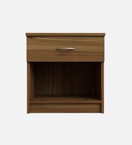 Image of Muse Multipurpose Side Table | Engineered Wood | Bedside Table | Lyon Teak Finish | Compact & Durable | Easy Knock-Down Assembly