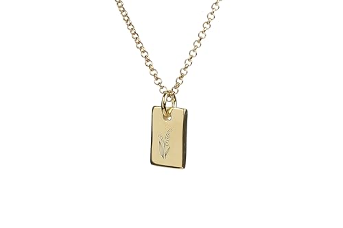Collier pendentif rectangle mai aux finitions miroir avec gravure fine Valley Lilly