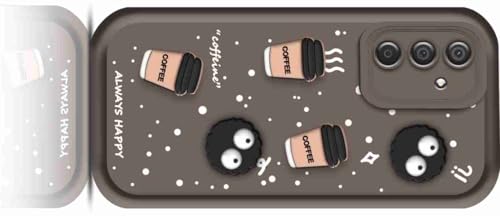 Image of Compatible for Samsung Galaxy M35 5G Cute Fun 3D Ball Cartoon Coffee Liquid Silicone Soft Case Phone Case Back Cover for Samsung Galaxy M35 5G (Brown)