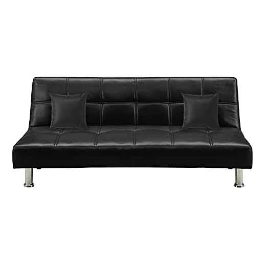 関家具(Sekikagu) ソファベッド ブラック クッション2個付 合成皮革 ネロ 378997