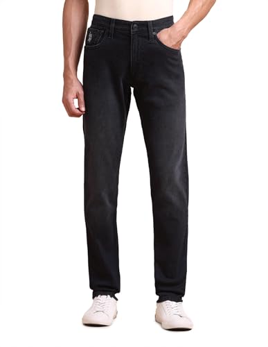 Image of U.S. Polo ASSN. Denim Jeans for Men - Slim Tapered Fit, Mens Jeans for Office & Regular Wear