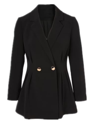 Blazer décontracté pour femme manteau chic à revers échancré et double boutonnage veste de tailleur