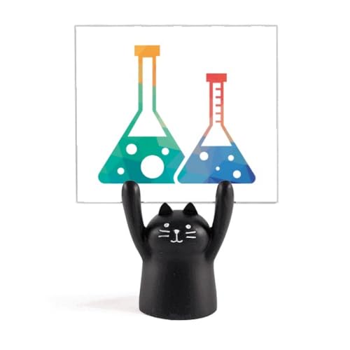 Flasques coniques motif chat noir support mémo pour décoration de maison et papeterie originale
