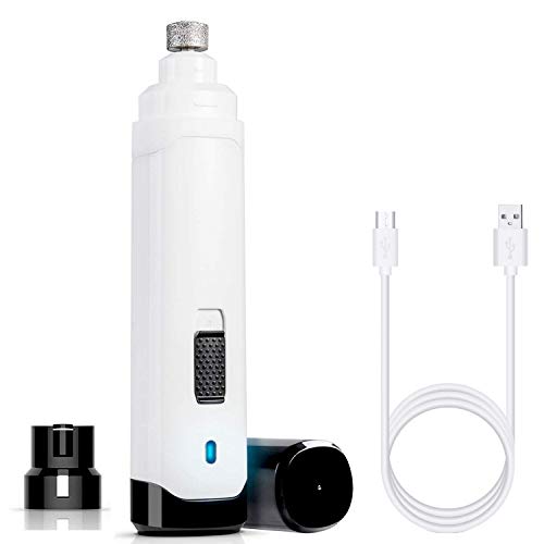 Haustier Krallenschleifer, 2 Geschwindigkeitsschalter Elektrische Hunde Nagelschleifer Nagelpflege Schleifer USB Wiederaufladbar Geräuscharm Kabelloser Krallenpflege Krallenschleifer für Katzen, Hunde Cover