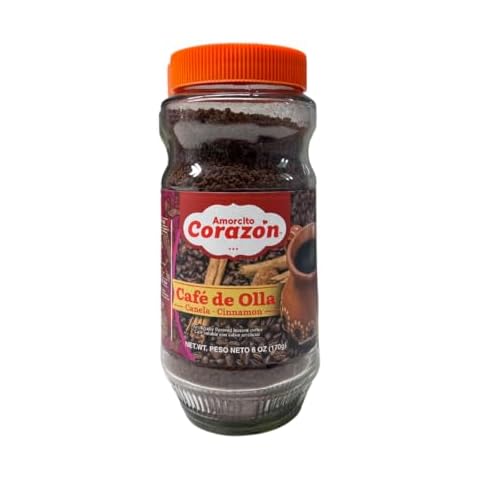 Amorcito Corazón - Traditional Mexican Instant Coffee - 6 oz (170 g) - Café de Olla with a Sweet Touch of Cinnamon and Piloncillo Cover