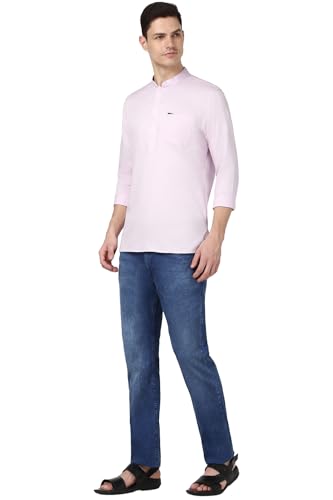 Image of Peter England Men Cotton Regular Fit Everyday Festive Solid Short Kurta