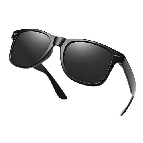 mincl Polarized Reader Sunglasses for Men Women,Classic Rectangle Reading Glasses Outdoor Full Lenses Magnifying Eyewear (black, 1.75)