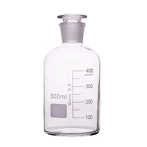 DONLAB 500ml Narrow Mouth,Borosilicate Glass Graduated Reagent Bottle,with Standard Ground Glass Stopper
