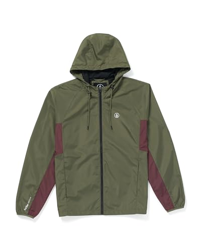 Image of Volcom Men's Wavern Water-resistant Windbreaker Jacket - Zip-up With Adjustable Hood
