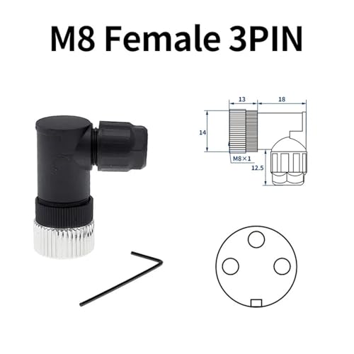 Conector sensor M8 codo 3 pines estanco IP68 para cableado de automatización 2