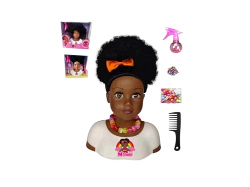 Muñeco Cabeza Africana con Accesorios para Peinar miniatura 1