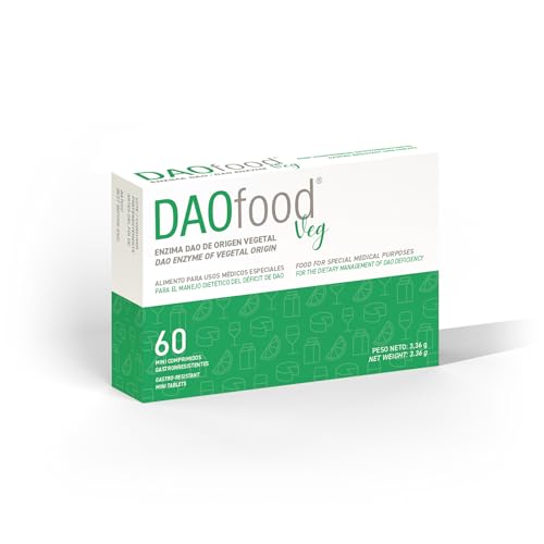 DAOfood Veg - Manejo del Déficit De DAO - Intolerancia a la histamina - 60 Mini Comprimidos Gastrorresistentes