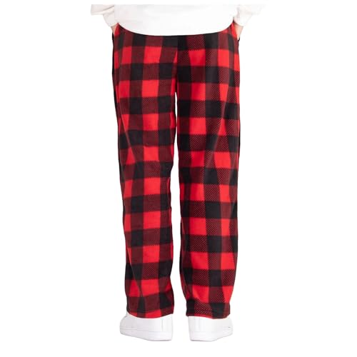 Men's Relaxed Fit Pajama Pants, Designed for Comfort and Effortless Style, Plaid Loose Fit Straight Leg Long Pants 5