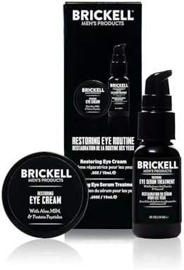 Brickell Men's Eye Routine for Men, Eye Serum and Eye Cream for Men, Natural and Organic, Unscented