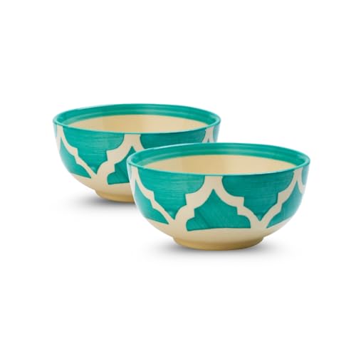 Image of Ceramic Bowl Set | 2-Piece Lightweight Crockery for Daily Use | Seafoam Green Ramen & Snack Bowls (200ml Each) | Elegant Microwave & Dishwasher Safe | Perfect Christmas & New Year Gift