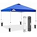 EAGLE PEAK Pop Up Canopy Tent with Wheeled Carry Bag, 8 Stakes, 4 Ropes, 4 Weight Bags, Easy Set Up Tent Canopy, 10x10 ft, 100sqft of Shade, Blue