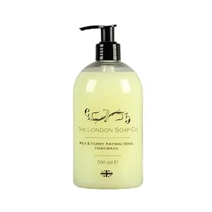 London Soap Milk & Honey Antibacterial Hand Wash, Luxury Scented Liquid Hand Soap – Antibacterial Handwash – Effective Germ-Killing Hand Soap – Soft on Skin, 500ml