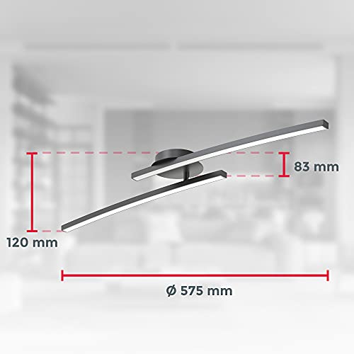 Plafonnier 12W LED pivotantes 1100lm spot de plafond noir orientable - 7