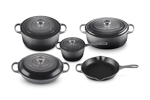 Image of Le Creuset Enameled Cast Iron Signature Cookware Set, 9 pc., Oyster