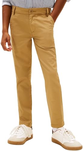 Pantalón chino regular fit color beige para niños de guardería talla 86