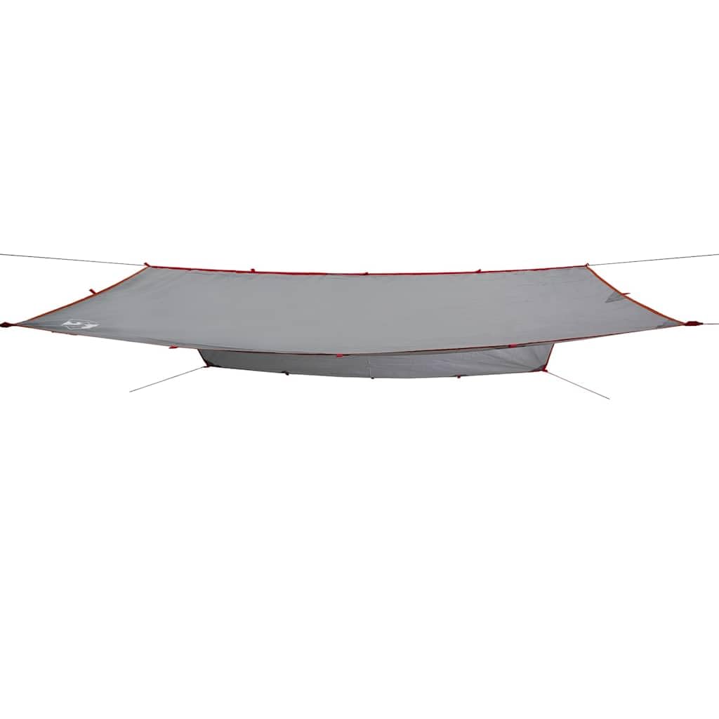 Telo da Campeggio Impermeabile 360x294 cm, Grigio e Arancione, Tarp per Trekking e Spiaggia, con Rivestimento PU, Leggero e Portatile, per Escursioni e Attività Outdoor