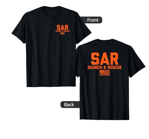 Front & Back Search and Rescue American Flag SAR Team T-Shirt