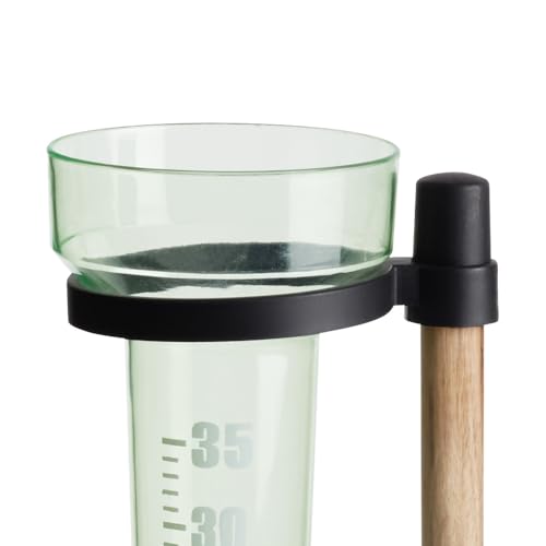 TRI Regenmesser, Niederschlagsmesser Regenwassermessung Regenwasser Erdspieß, Millimeter-Skala, Kunststoff, 10,5 x 8 x 37,5 cm