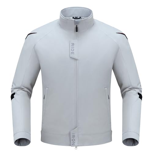 RIDEIRON Motorradjacke Herren 4 Jahreszeiten – Wasserabweisende & Winddichte Textiljacke mit Herausnehmbarem Thermofutter, Atmungsaktiv, Touringjacke mit CE-Protektoren an Schulter & Ellbogen M