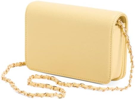 bebe New Logo Purse Evie Handbag Crossbody Chain Strap Buttercup Yellow Blonde Womens Small