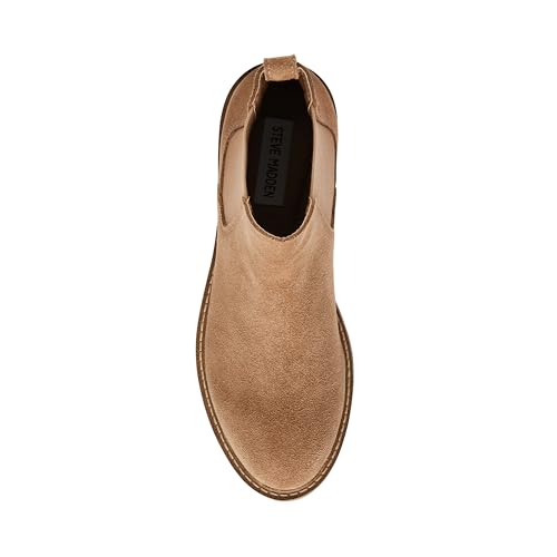 Steve Madden Women's Leopold Chelsea Boot, Oatmeal Suede, 7.5