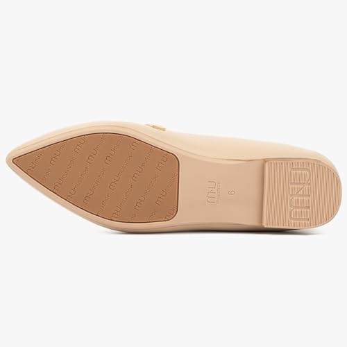MUSSHOE Women Flats Comfortable Pointed Toe Flats Shoes with Strap PU Leather Slip on Shoes for Women3