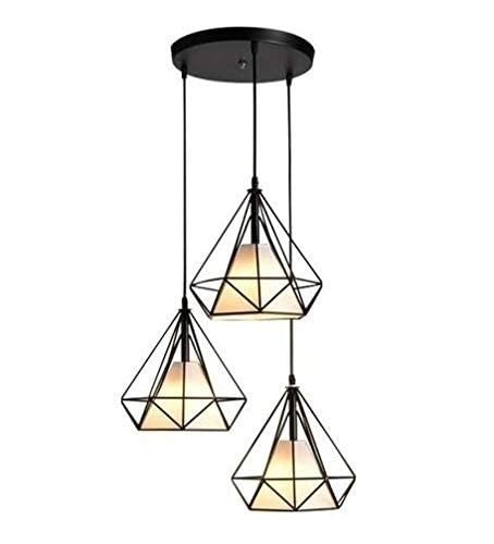 Lámpara de techo con enchufe Edison E27 en acabado negro mate geométrico