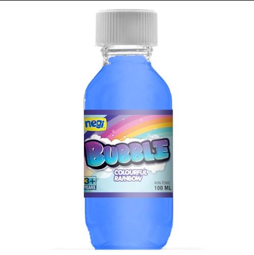 Image of NEGI 100 ML Bubble Liquid Bottle Blue - Safe & Colorful Bubble Solution for Kids, Perfect Refill for Bubble Toys, Wands & Machines, Outdoor Fun Playtime for Kids