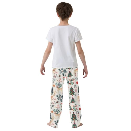 Boys' Pants Christmas Berry Deer Trees Long Bottoms Jogger Pants Elastic Waist Trousers with Pockets S-XL3