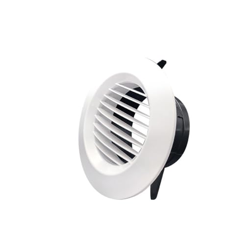 丸型ルーバー吹き出し口 屋内換気口 丸型 ABS製 壁掛け 防虫網付 天井取り付け 浴室用調節可能吹き出し口カバー オフィス用 吹き出し口サイズ対応 自然換気用 ダクトホース/換気ホース/エアコンホース接続用 (Φ100MM,ストレートブレード吹き出し口)