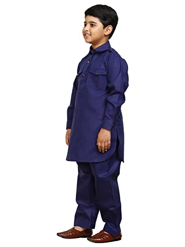 Image of Pro-Ethic Style Developer Kids Ethnic Wear Cotton Pathani Suit for Boys|Plain Kurta Pajama